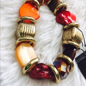 NEW Mix It Warm Shell Fall Stretch Brown Bracelet Autumn Beaded Casual